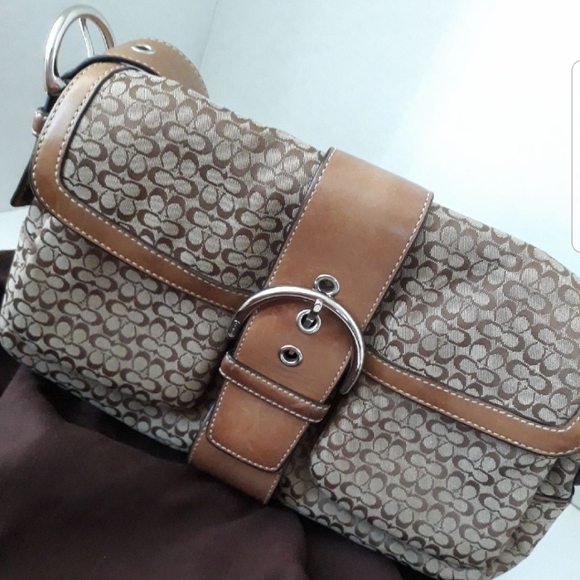 Coach shoulder bag flap top Soho Hobo Purse - Picture 2 of 7